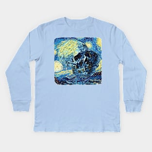 The Skull Van Gogh Style Kids Long Sleeve T-Shirt